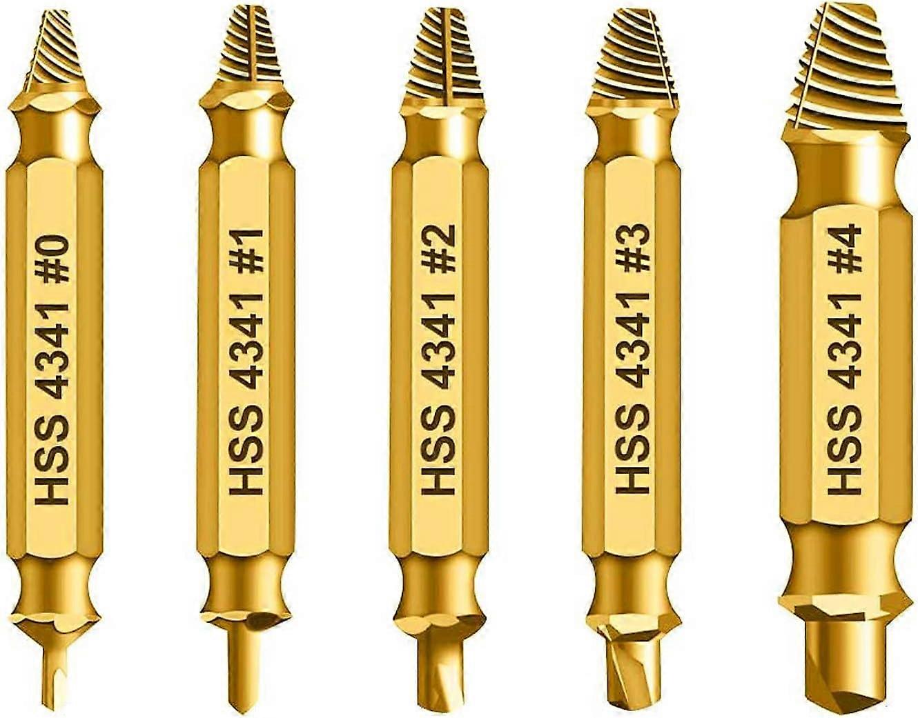 Damaged Screw Extractor - Remover for Stripped Head Screws Nuts & Bolts, Drill Bit Tools for Easy Removal of Rusty & Broken Hardware, High Speed Steel