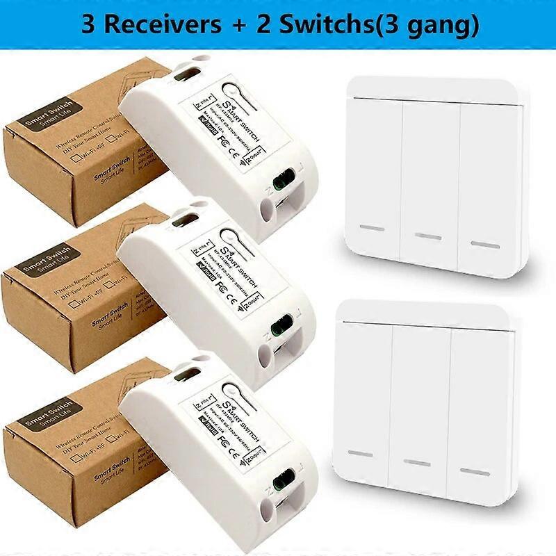 Wireless Smart Light Switch Push Button Wall Switch 433Mhz RF Universal Remote Control AC 90V 250V 10A Relay Receiver for Lamp