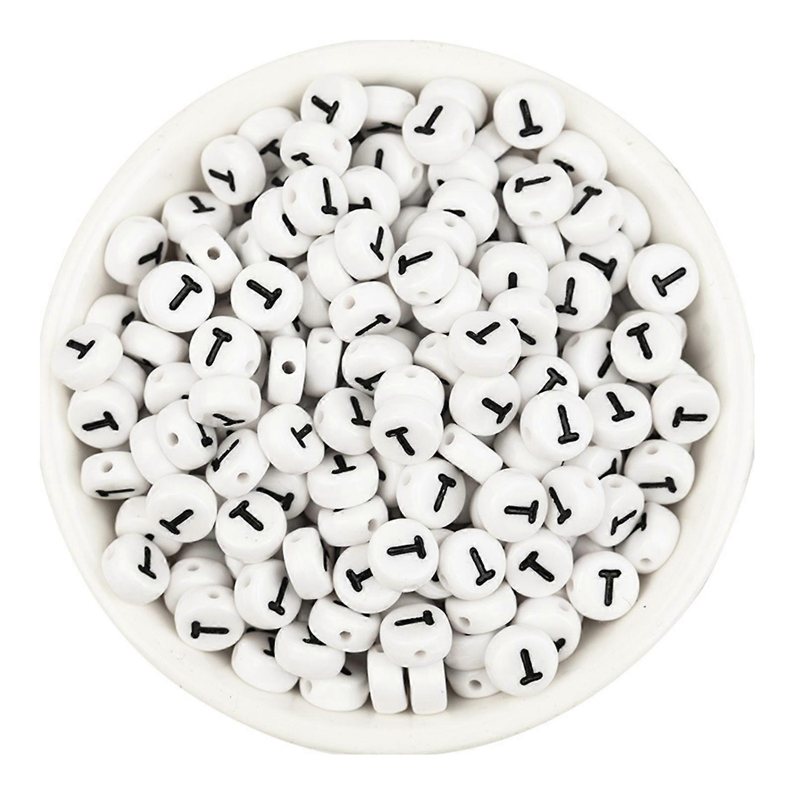 Round Flat Letter Acrylic Beads with 100 Piece Stylish Handicrafts Making Tool for Jewelry Craft Making