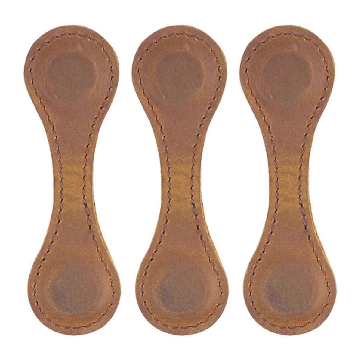Leather Magnetic Bookmark, Leather Bookmark, Magnet Bookmarks, Handmade, 3Pcs Brown