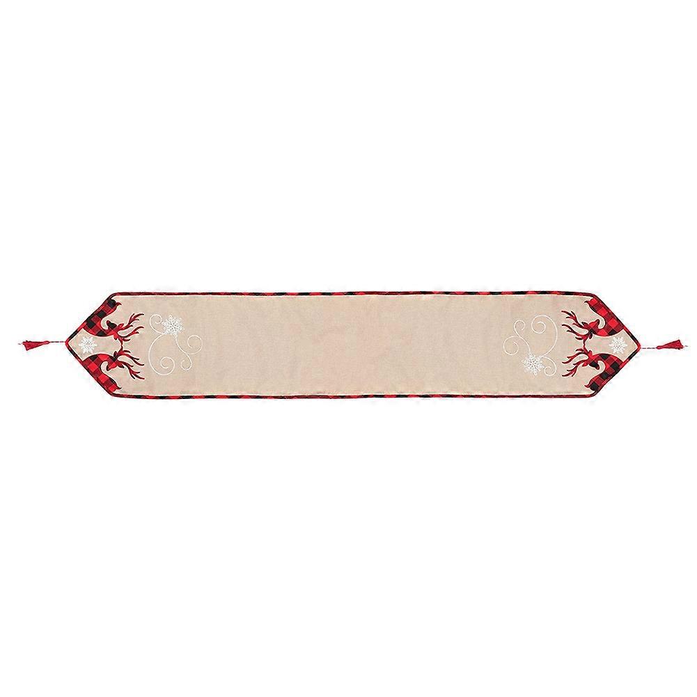 New Christmas Linen Embroidered Table Flag Restaurant Home Decoration Table Runner Cloth Flag