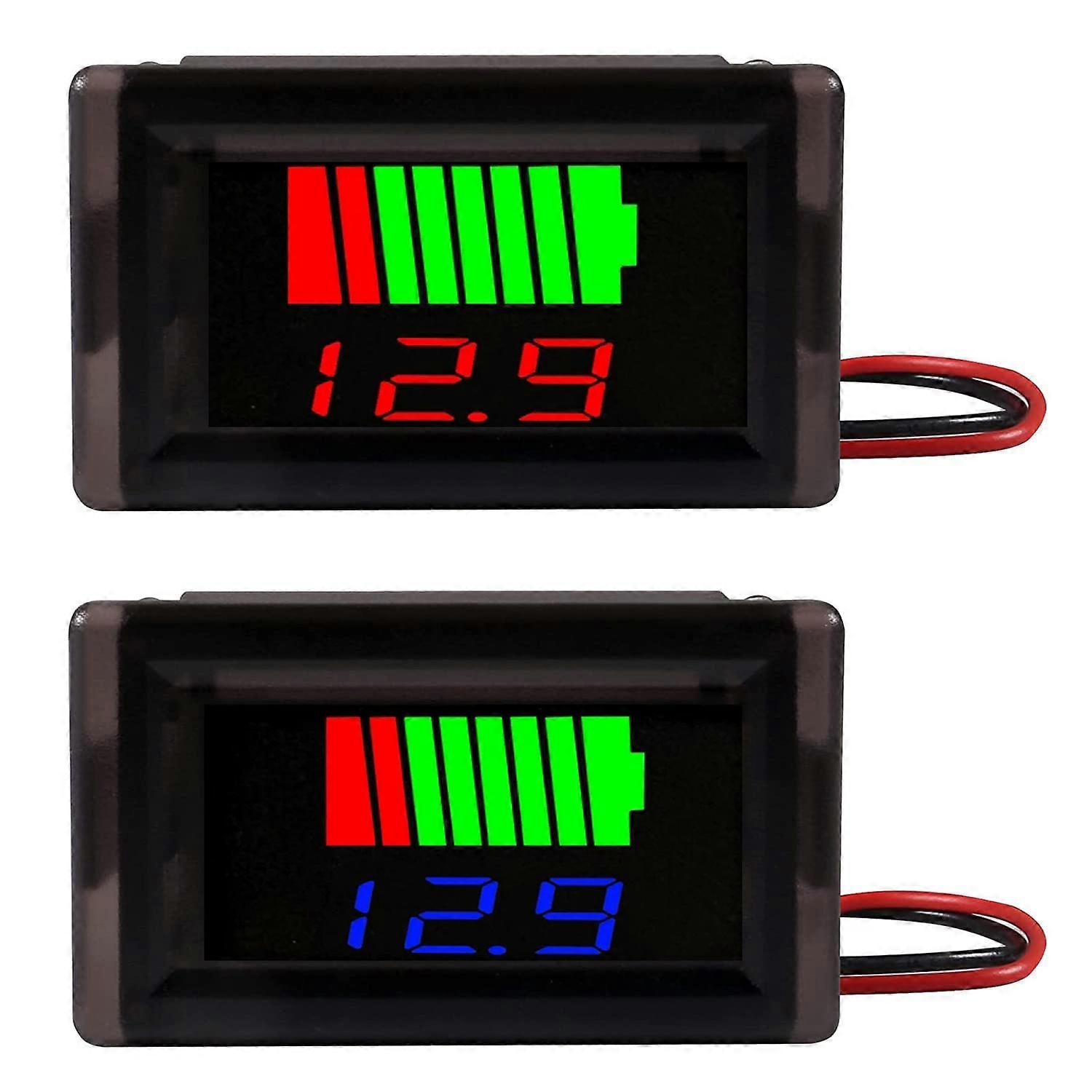 Car Battery Charge Level Indicator 12V 24V 36V 48V 60V 72V Lithium Battery Capacity Meter Display LED Tester Car Voltmeter
