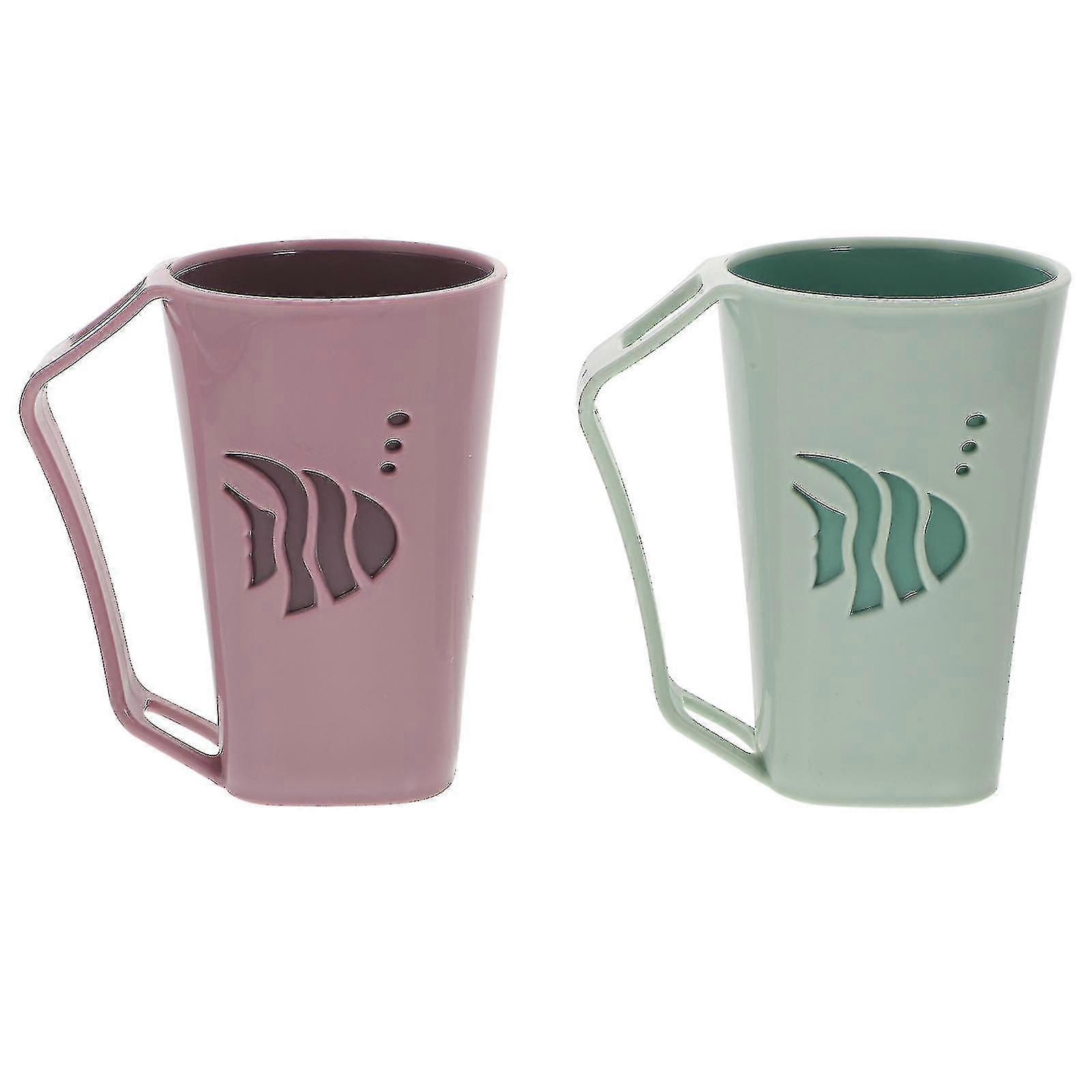 2 Pcs Durable Bathroom Cups Useful Toothbrush Cups Tooth Brushing Cups