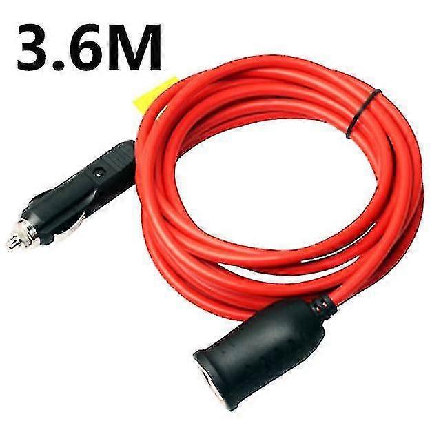 12v 24v 10a Car Cigarette Lighter Extension Cord 3.6/1.5m Socket Styling Charger Cable Female Socket Plug Car Accessories3.6 Meter(bejoey)
