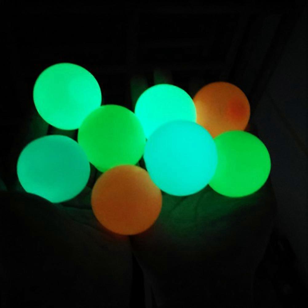 8Pcs 45mm Luminescent Decompression Stress Ball Sticky Ball Fluorescent Wall Balls for Adults Kids