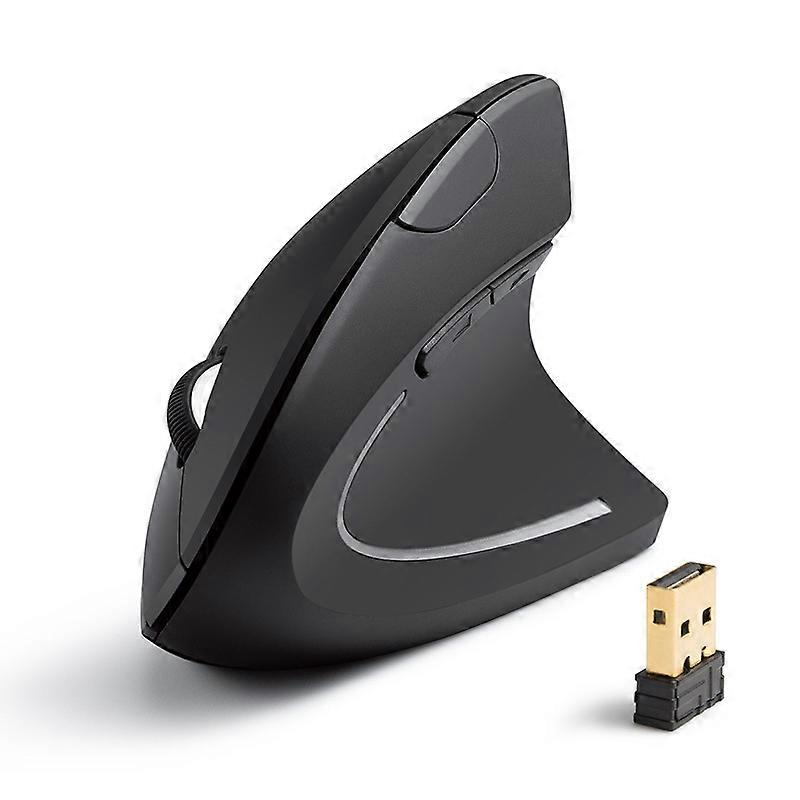 Ergonomic Vertical Wireless Mouse, Rechargeable Optical Mouse, 2.4g Bluetooth/usb 6-button Mouse Black