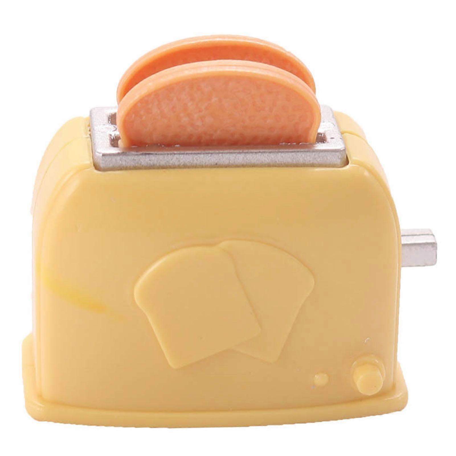 Dollhouse Toaster Simulated Portable 1/12 Ratio Dollhouse Mini Bread Machine for Micro Landscape