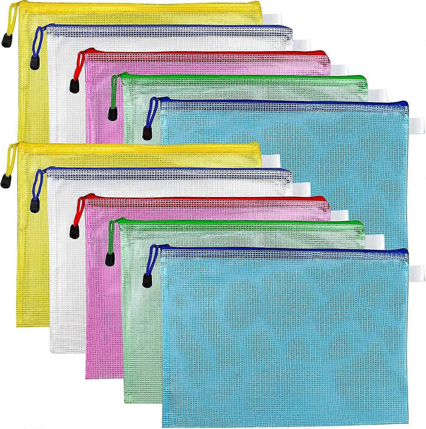 10 Pcs Healwe Plastic Wallets A4 File Folder Document Zipper Bags A4 Zip
