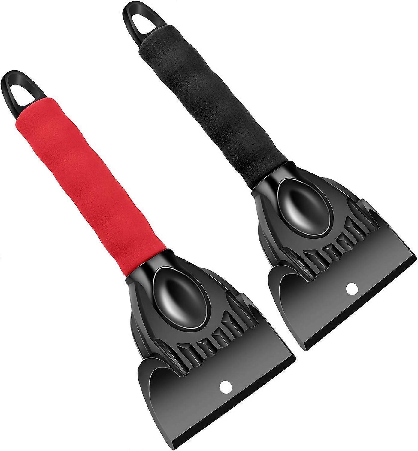Snow Scrapers, Car Windshield Ice Scrapers, Ice Scraper and Windshield Wiper Winter Tool with Non-Slip Handle, No Scratch Snow Brush, 2 Pieces