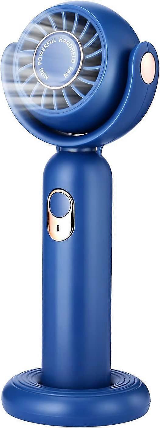 Mini Portable Fan,3 Speed 130 Rotation,with Base,Blue