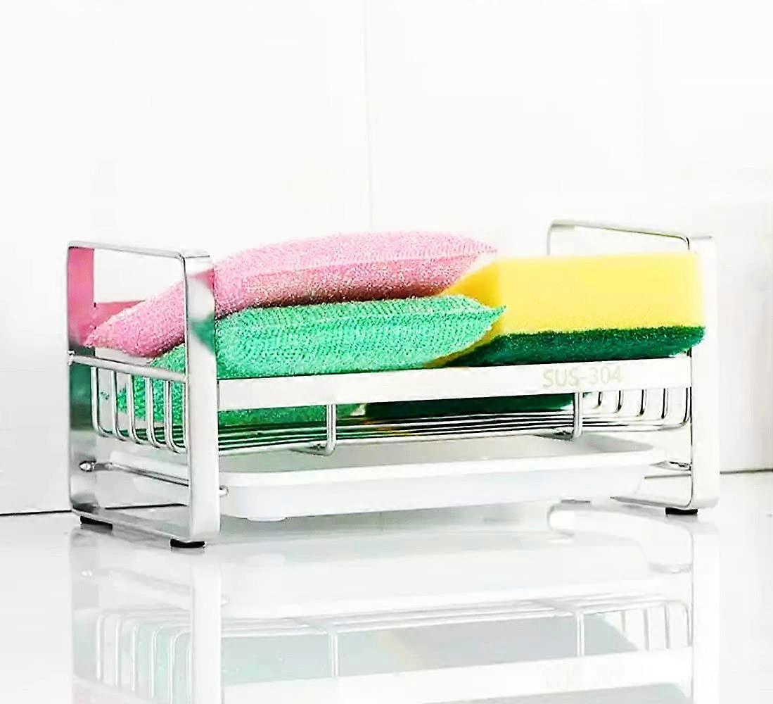 Sponge Holder,304 Stainless Sink Organization Storage Sponge Holder