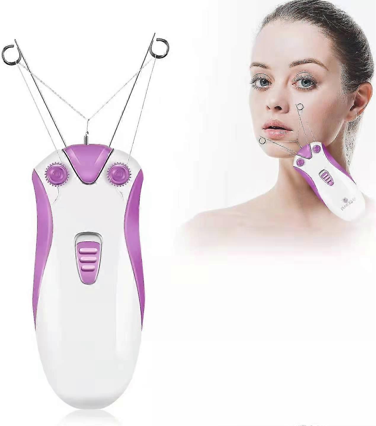 Cordless Electric Facial Threading Hair Removal For Women, Rechargeable Face Hair Remover Cotton Thread Epilator For Fast Removing Very Fine Vellus Ha