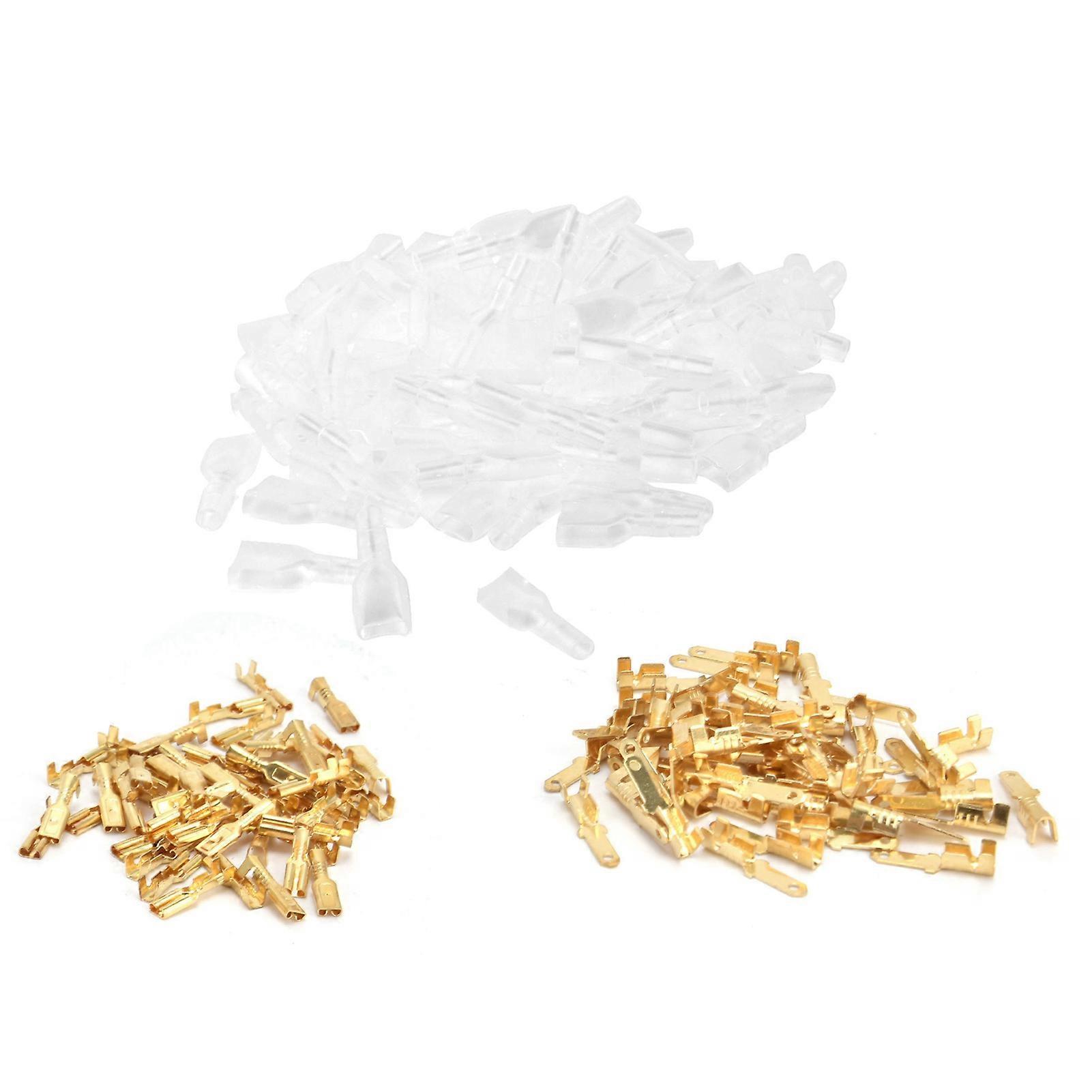 Flachstecker Messingdraht-Klemmenblock Transparente Crimphülse Elektrische Versorgungen 2,8 mm