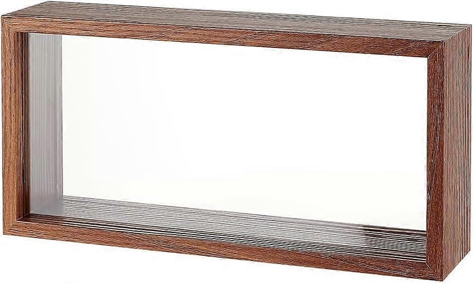 10.2x5x2.4 Inch Rectangle Shadow Box Wood Shadow Box Display Case Shadow Box Frame with Double Sided Clear Acrylic Window for Dried Flowers Leaves Spe