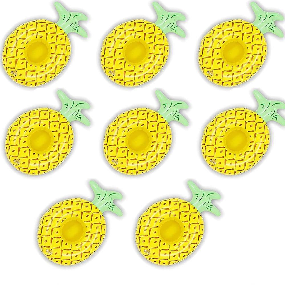 8Pack Inflatable Floating Drinking Holders, Drink Floats Inflatable Cup Coasters for Pool Party-pineapple inflatable coaster