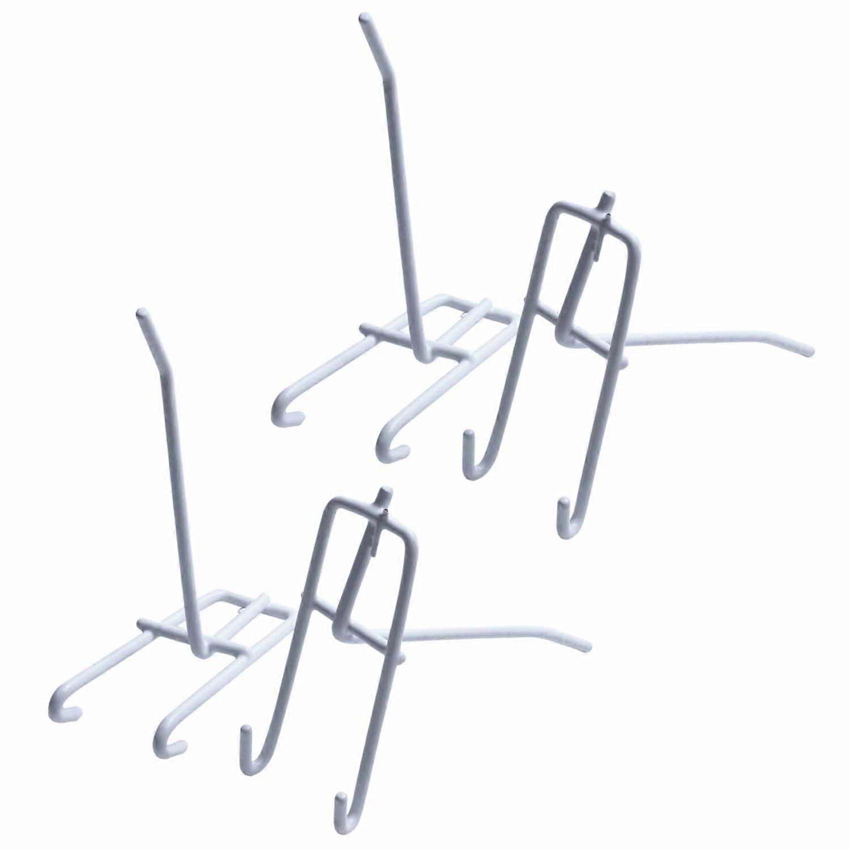 20 Pcs 3.9inch Long White Metal Store Grid Wall Bracket Display Hooks