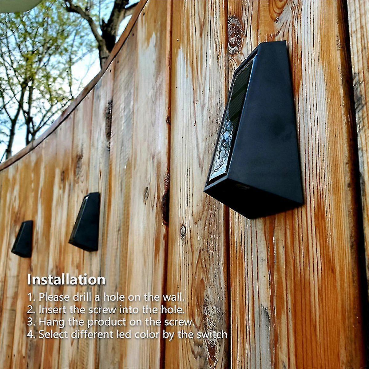 1 Piece Solar Wall Light Sensor Waterproof Decorative Lighting, 2 Colors