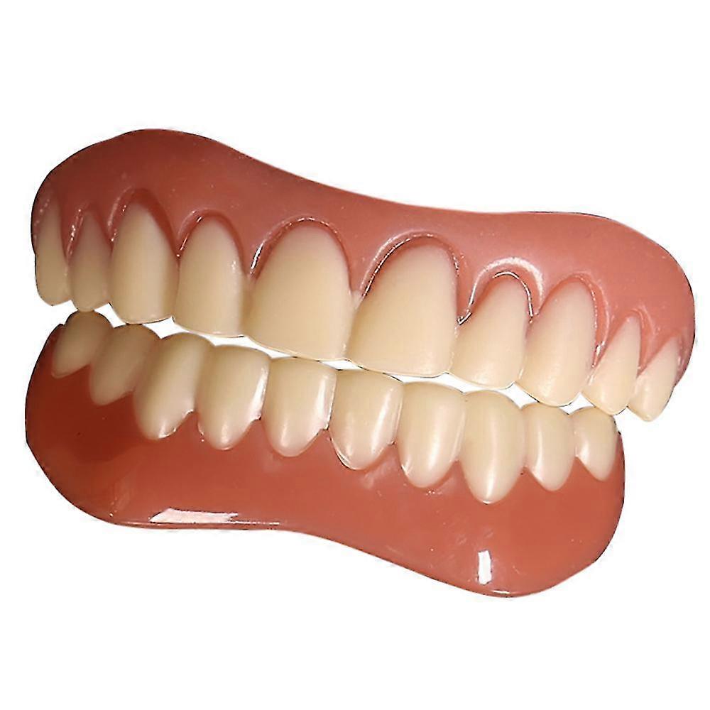 1Set Veneers Snap On Falsche Zähne Obere und untere Zahnverblendung Prothesenabdeckung