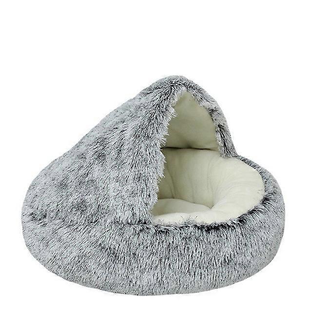 Winter Long Plush Pet Cat Bed Round Cat Cushion House Warm Cat Basket Cat Sleep Bag Cat Nest Kennel 2 In 1 For Small Dog Cat