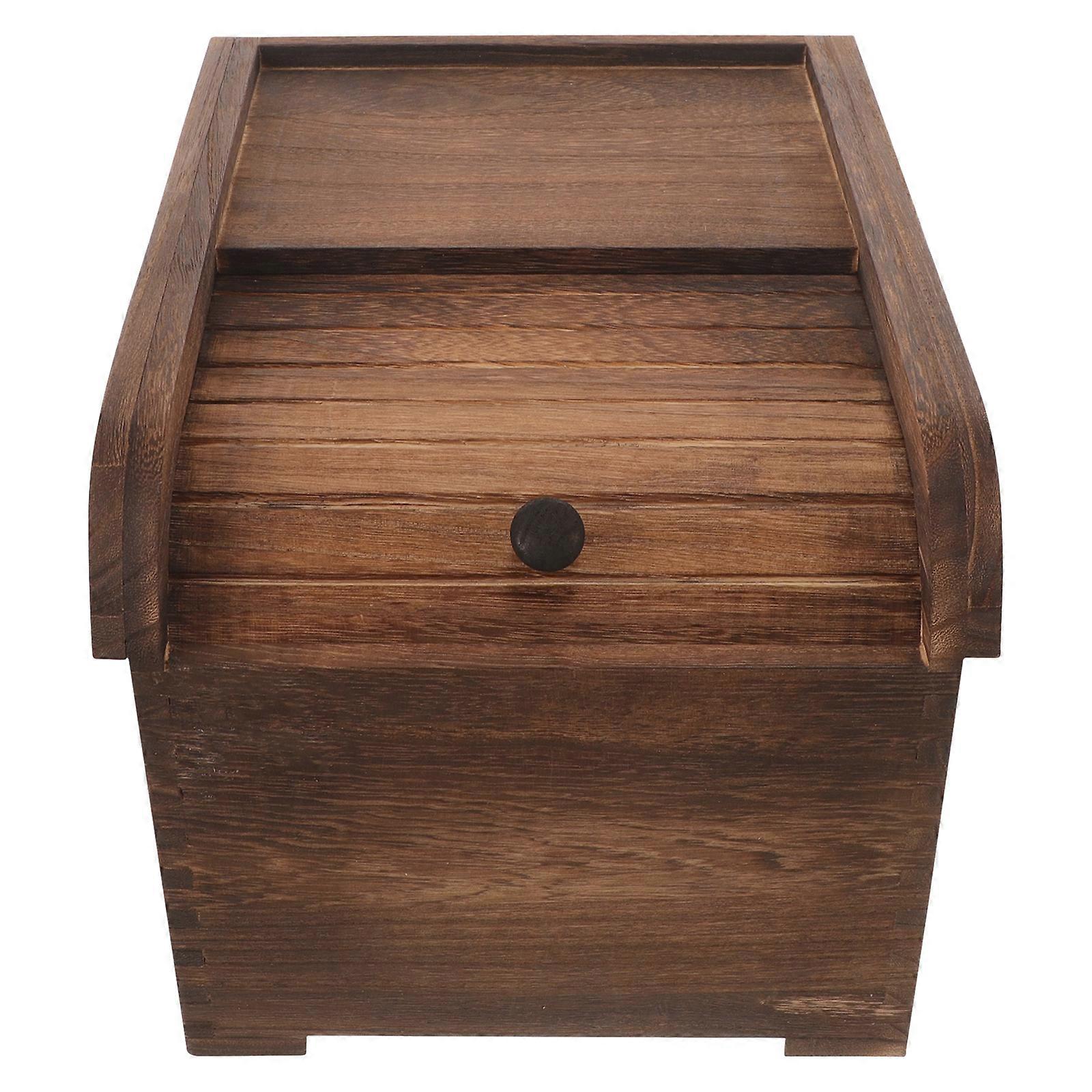 Rice Storage Container Wooden Rice Box Multipurpose Food Storage Container