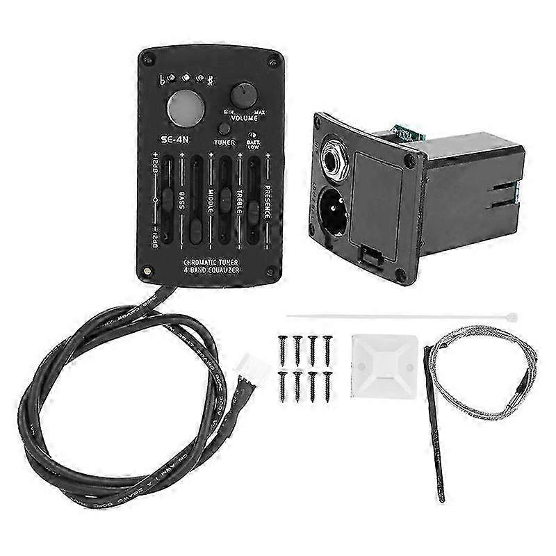 EQ Equalizer Pickup 4 Bandes Avec Accordeur Pour Guitare Acoustique SE-4N - Préampli XLR 6,35mm