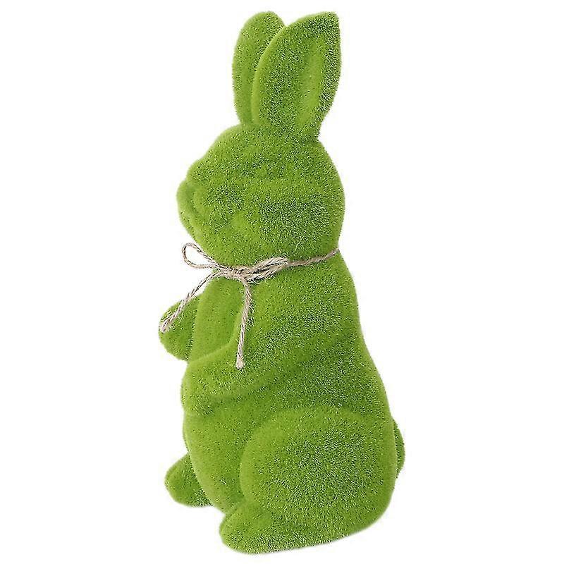 1pc easter lifelike moss bunny creative art crafts easter party ornament (green)