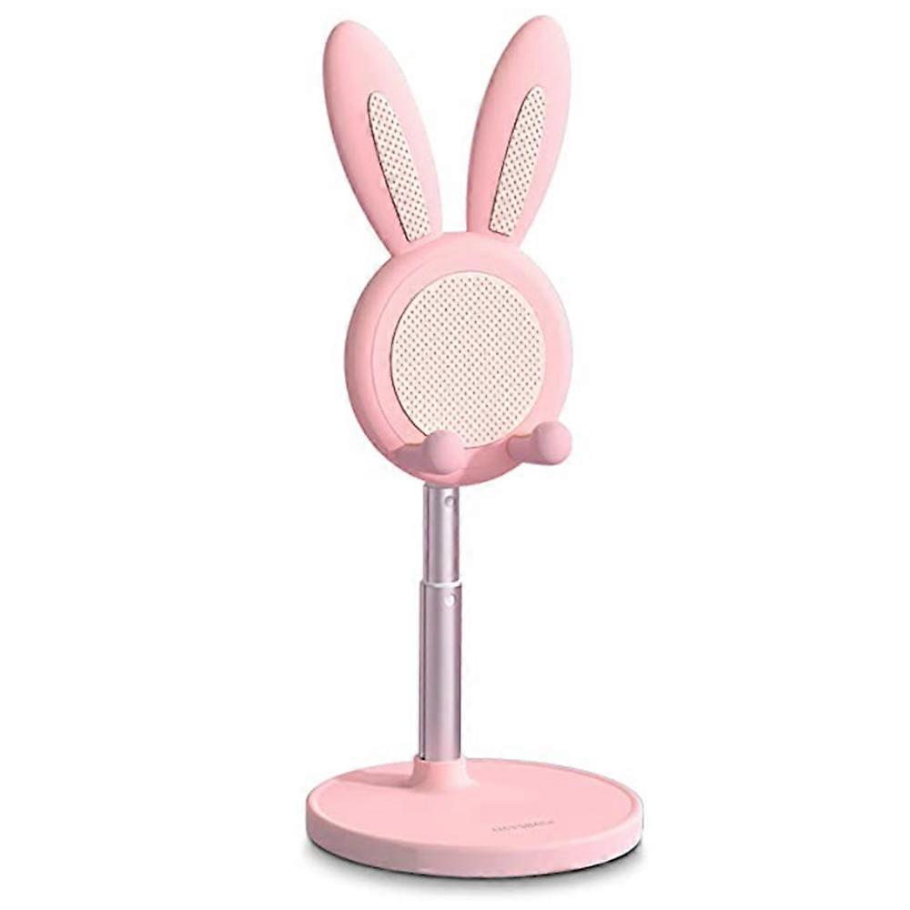 Cute Bunny Phone Stand, Angle Height Adjustable Stand for iPads, Tablets, and Phones (White)