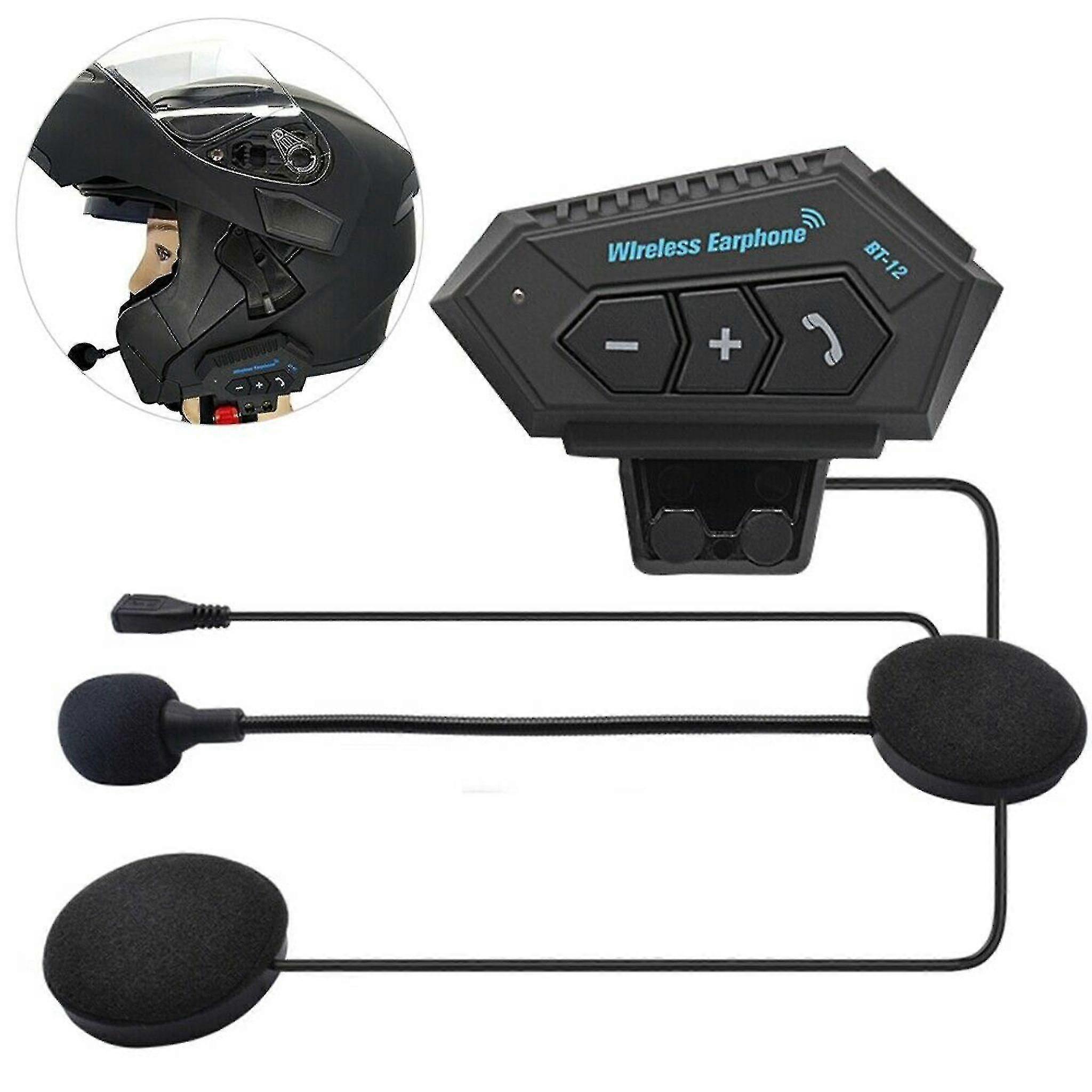 Casque de moto Casque Bluetooth Interphone Intercom + (otyu