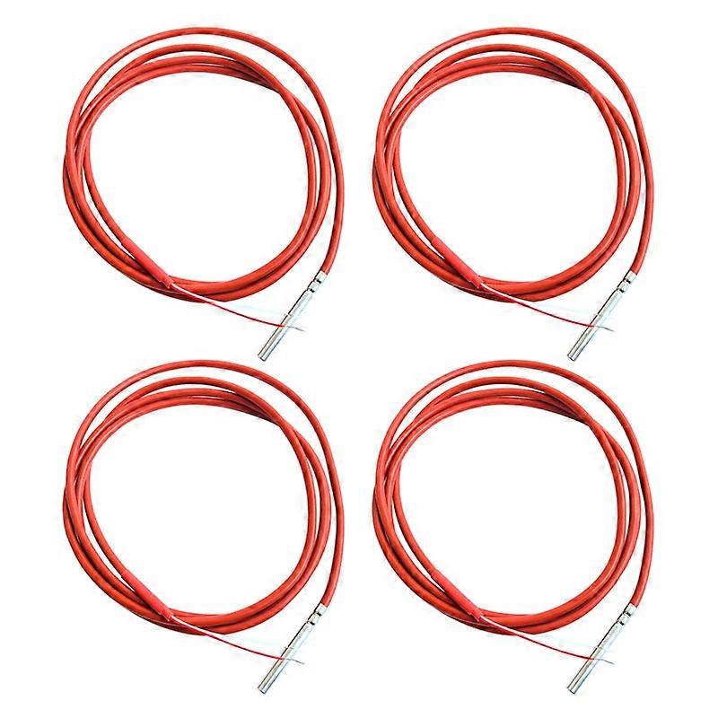 4X 2 Fili PT1000 Sensore di Temperatura Termistore Silicone Gel Rivestito 15Metri Sonda 45Mm X 5Mm -50-180 Gradi Centigradi Rtds