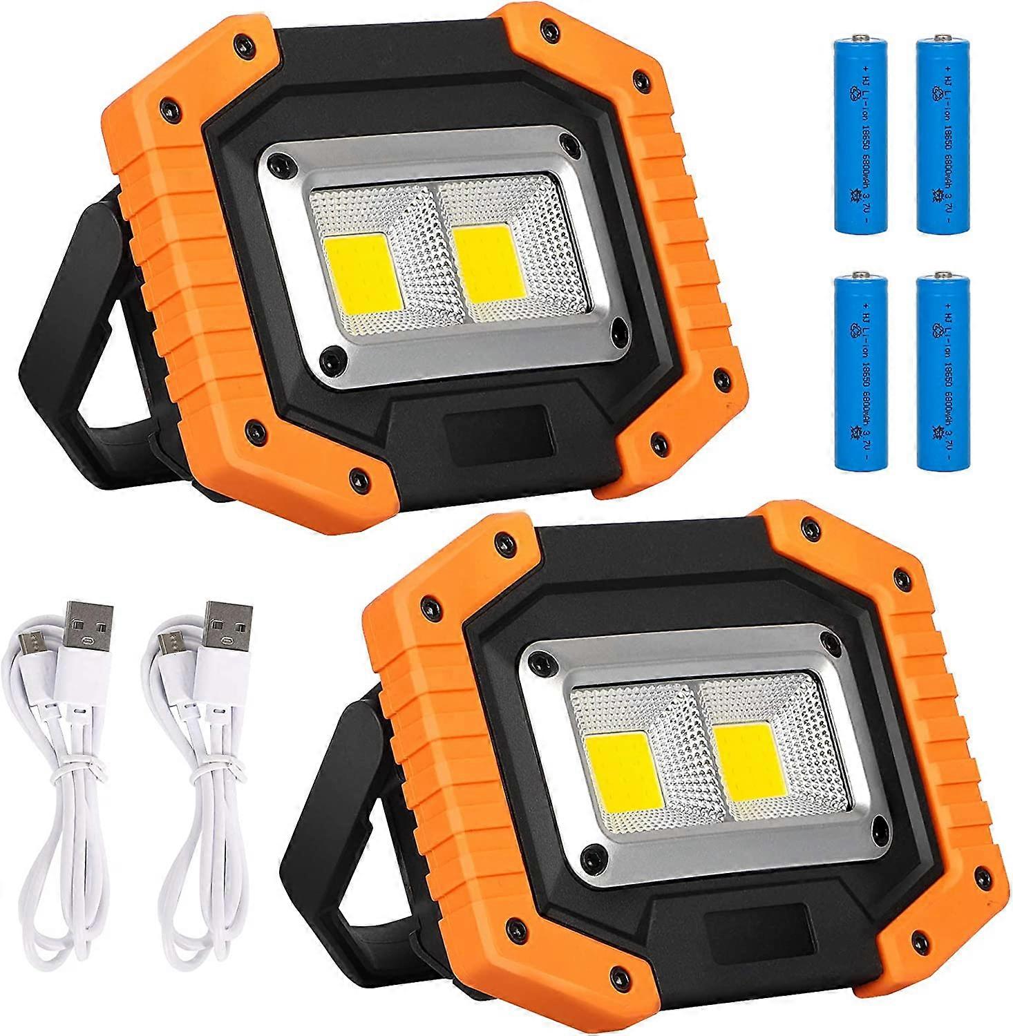 Rechargeable LED Flood Light 3 Modes Camping Security Lamp COB Waterproof Batter &-4