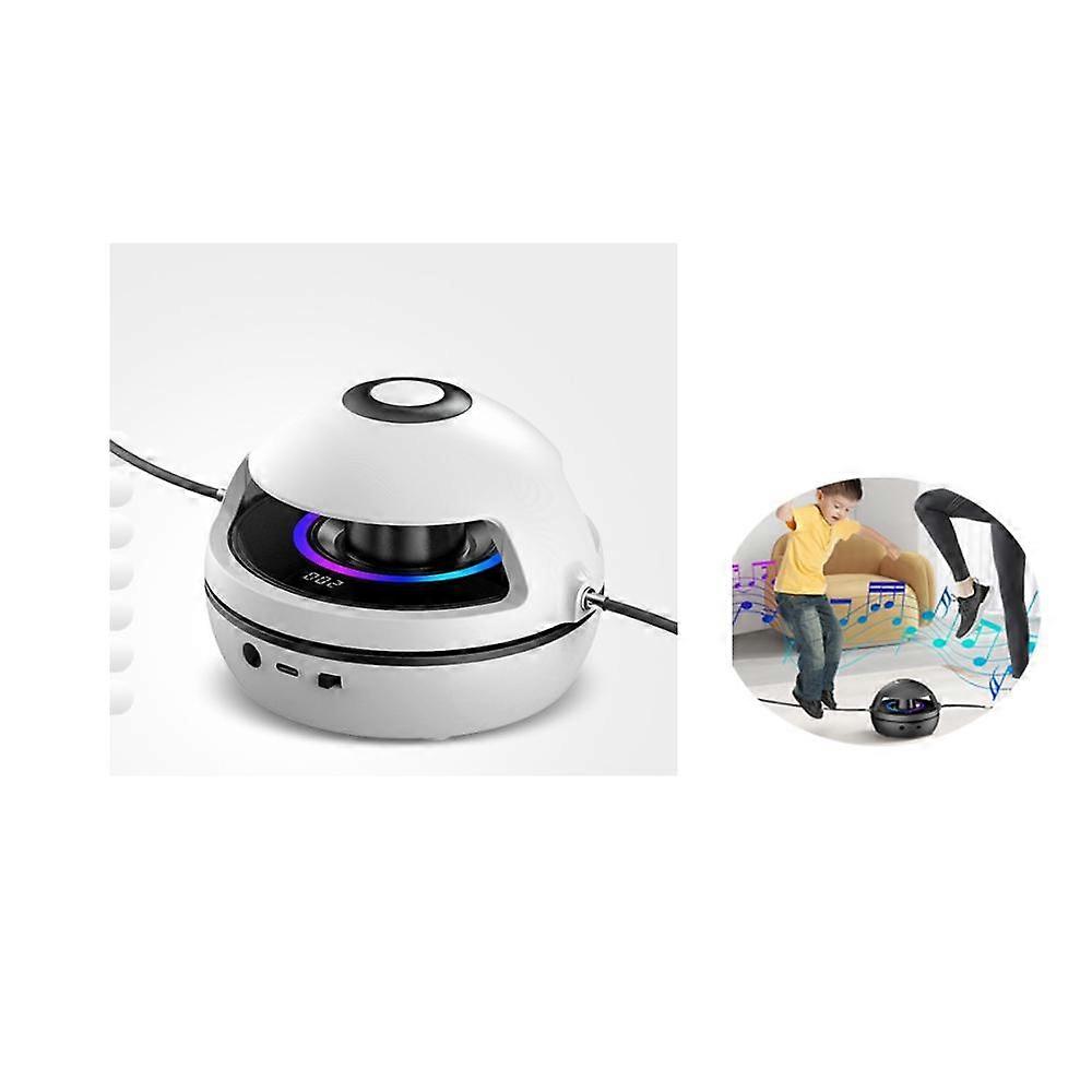 Cordless electric jump rope device for adults and children, with automatic music counting.White