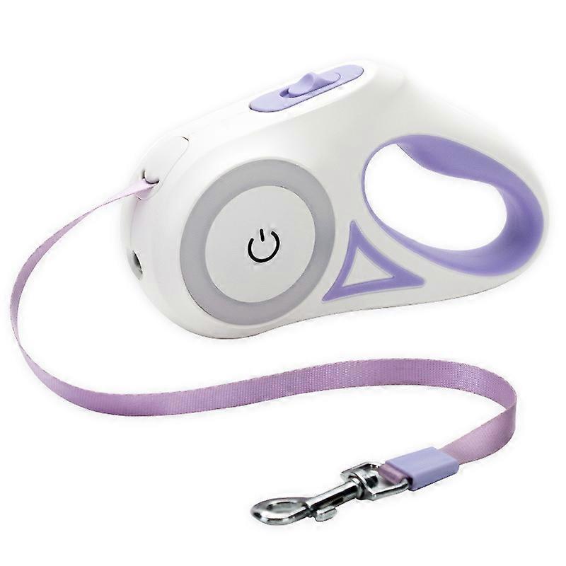 Retractable Dog Leash With Light,dogs Or Cat Flashlight Purple