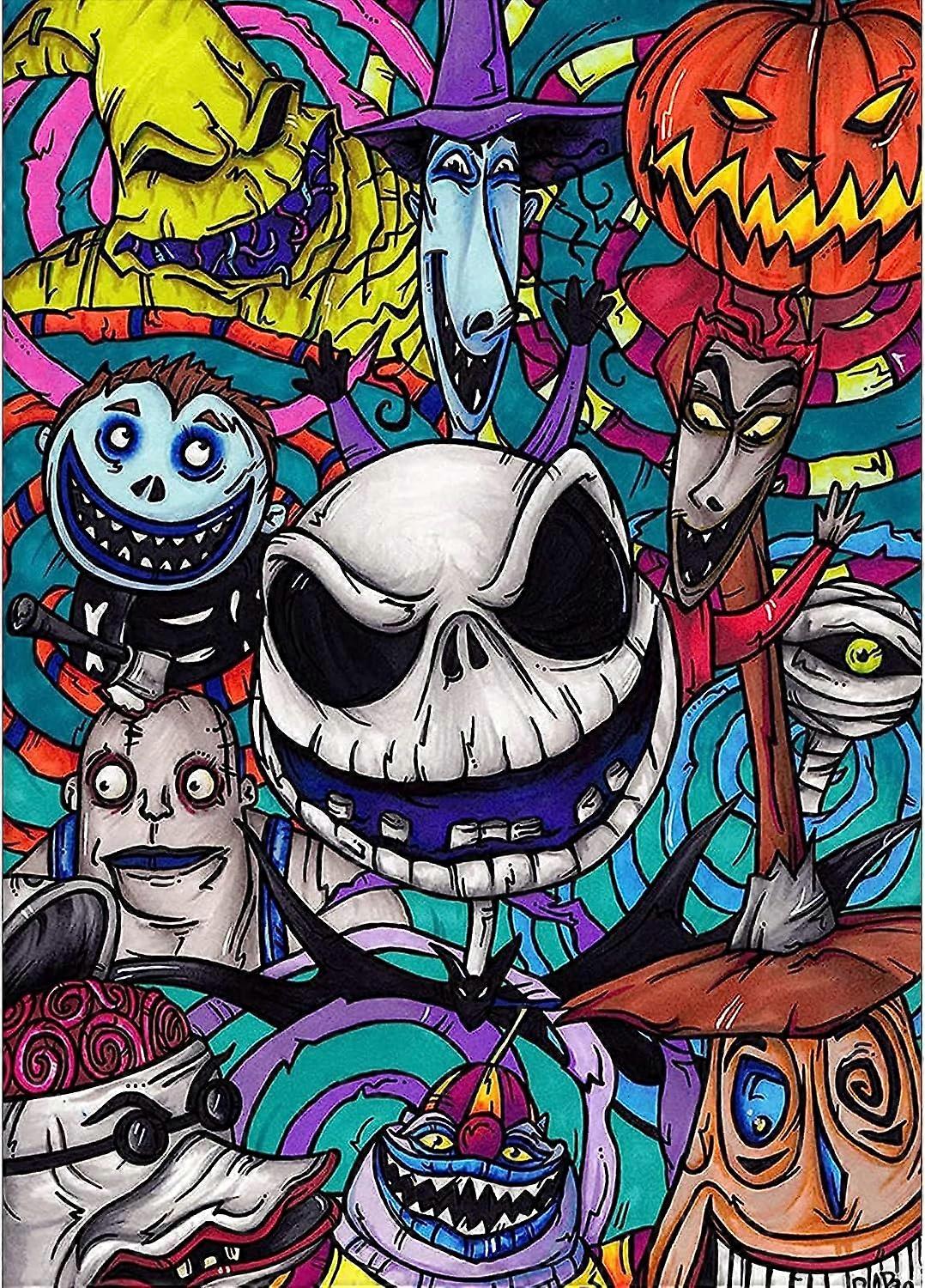 DIY 5D Halloween Drawing Board (Skull) 30x40 CM