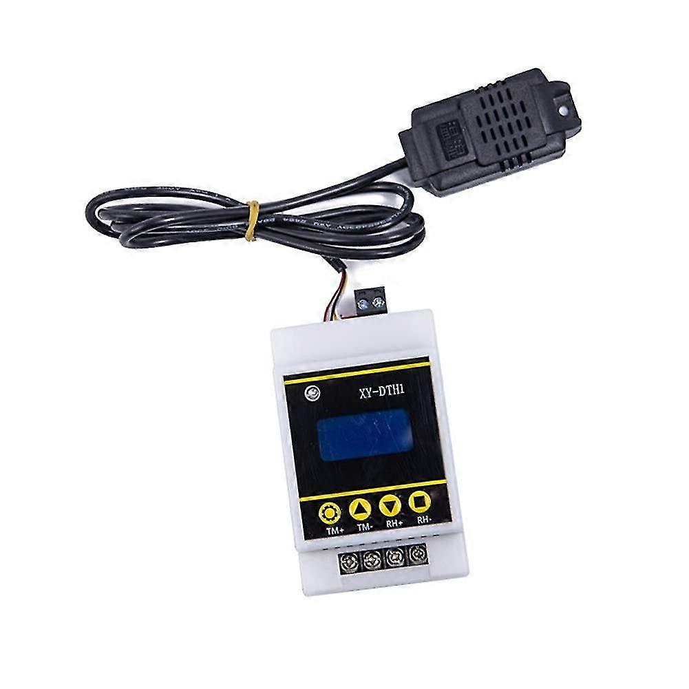 10a Lcd Rail Digital Display Thermostat Temperature Humidity Controller With Sensor Dual Channel Relay Module