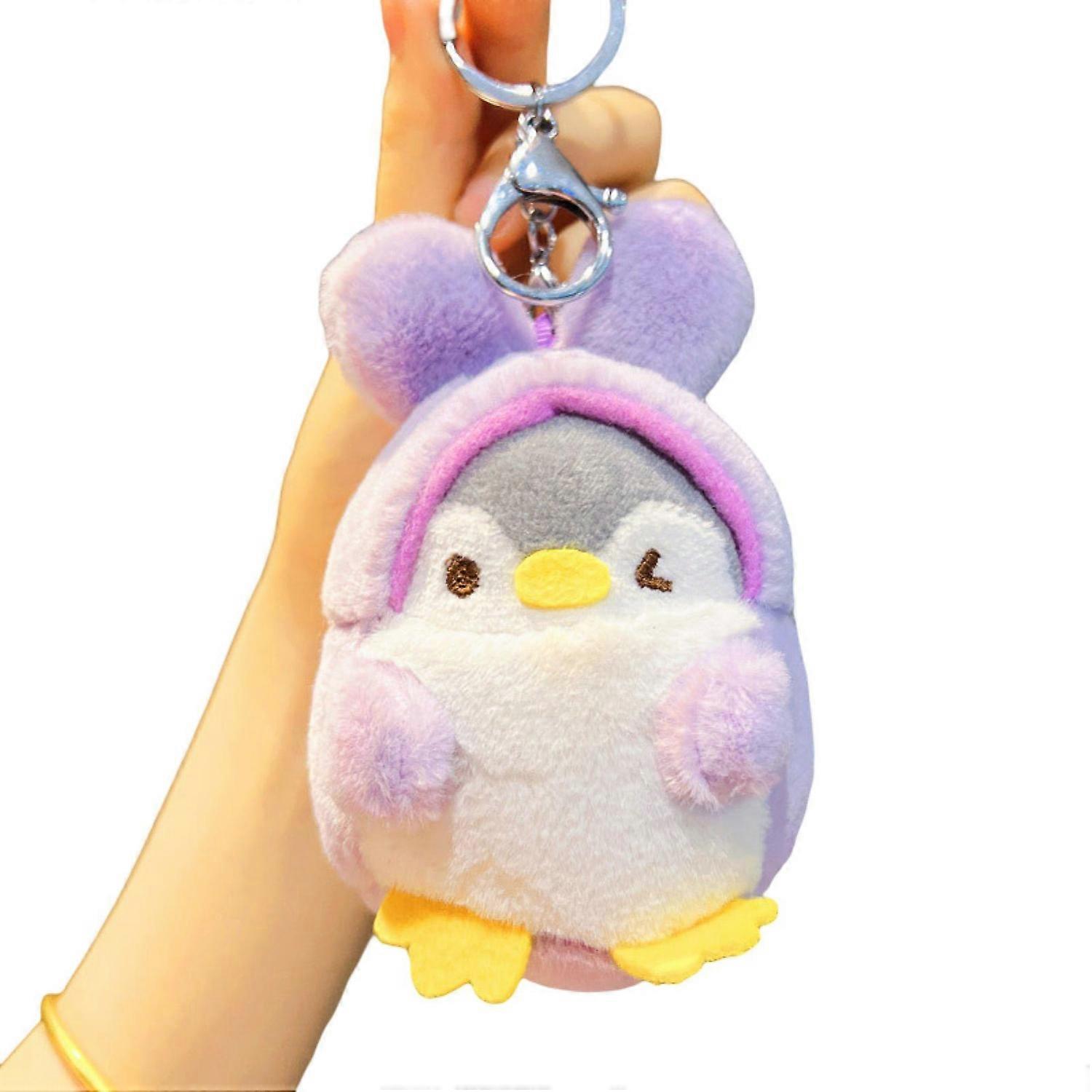 Penguin Keychain Soft PP Cotton Filling Cute Cross-dress Doll Plushies Ornament Colorful Stuffed
