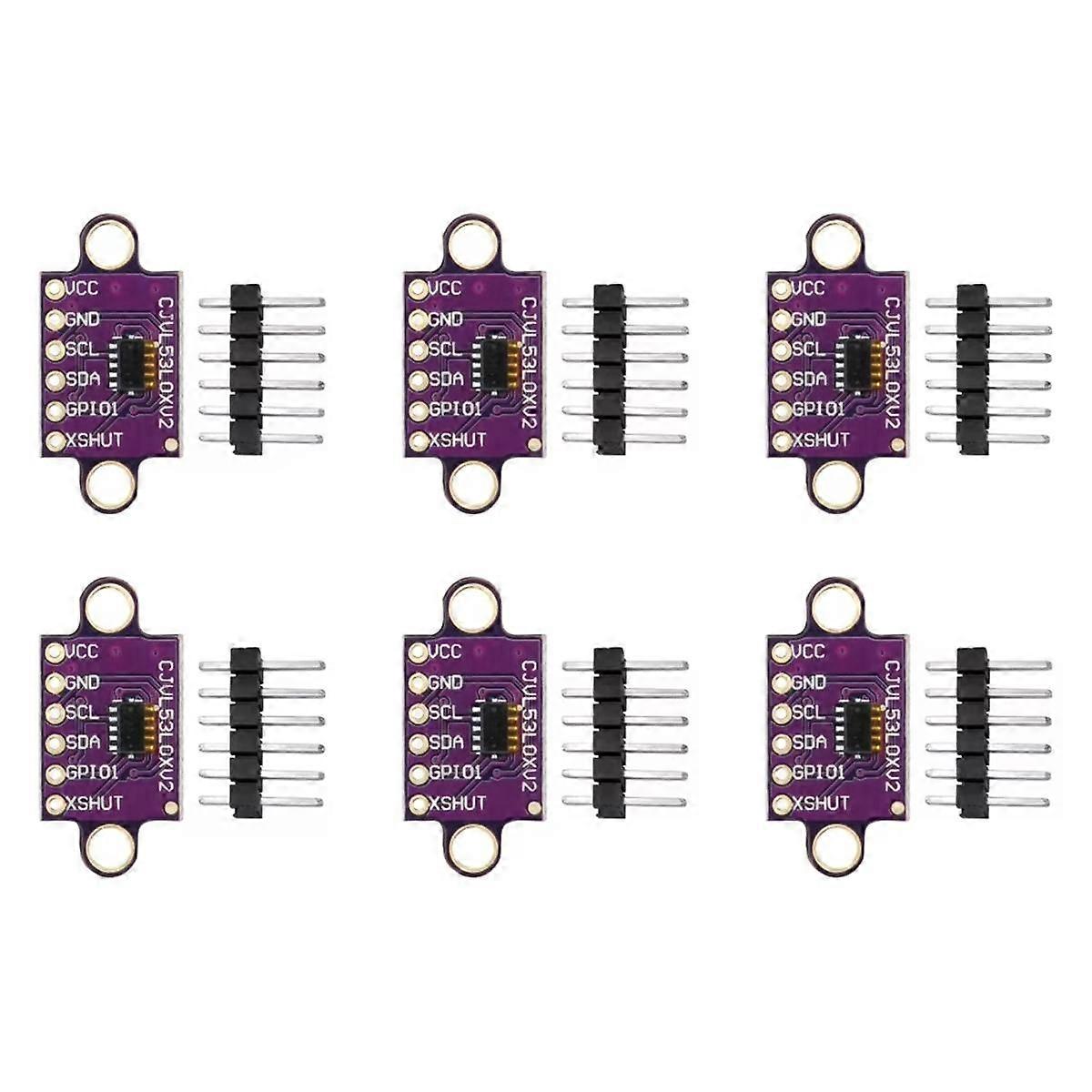 6PCS VL53L0X V2 Laser Distance Measuring Sensor Module Time-of-Flight Distance Measurement with Serial and PWM Output