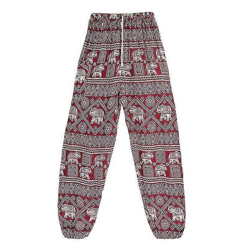 Elephant Design Loose Fit Harem Pants Hippie Workout Party Beach Pants Trouser