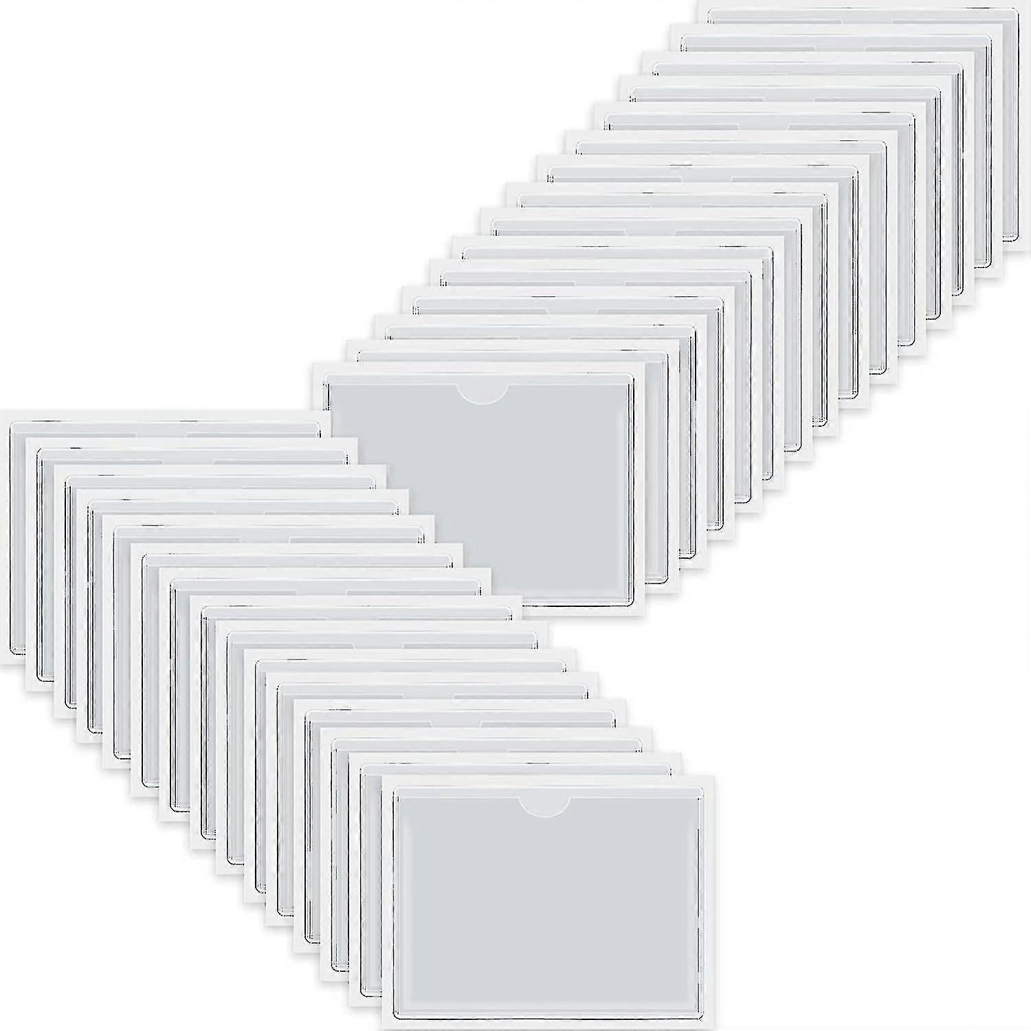 30pcs Self-adhesive Business Card Pockets With Top Open For Loading, Card Holder For Organizing And