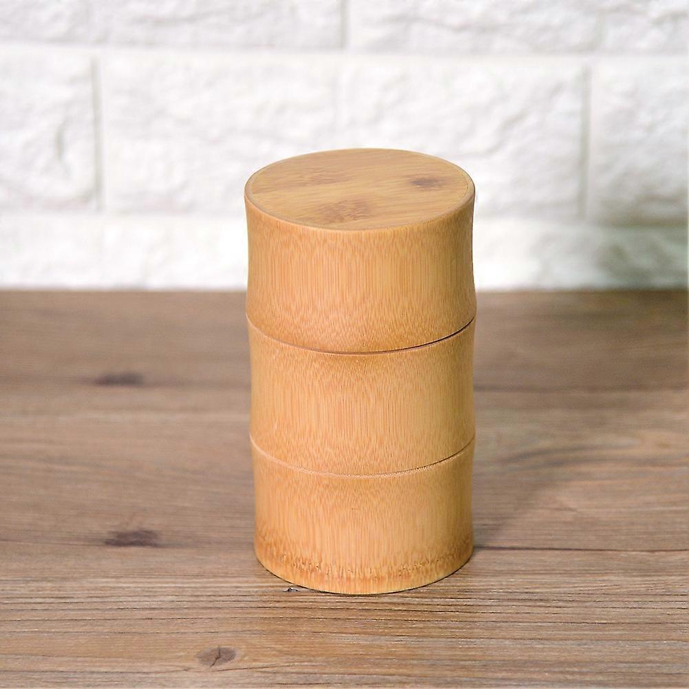 Bamboo Tea Jar Storage Container Box (M) - Portable