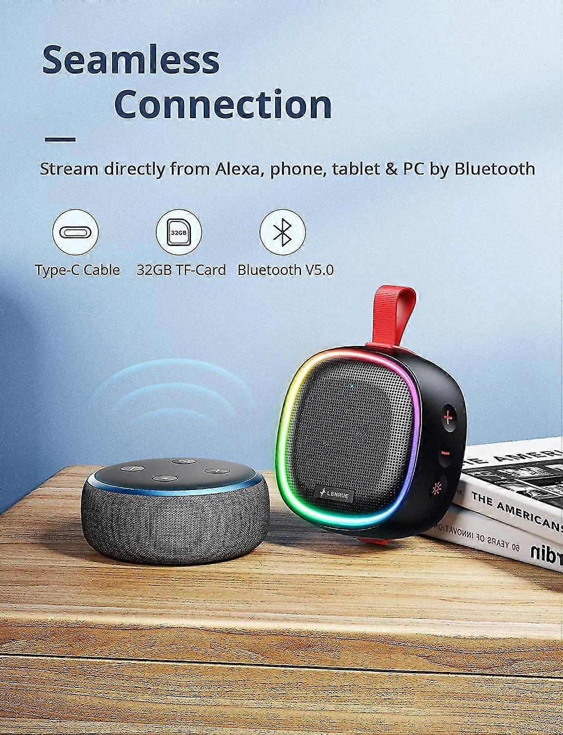 Lenrue F9 Speaker Bluetooth Speaker With RGB Light, LENRUE IPX7