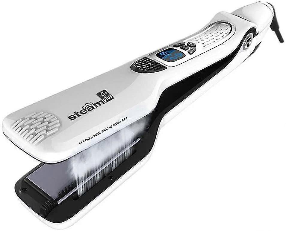 Ångrätningsborste, snabb värme, LCD-skärm (vit)