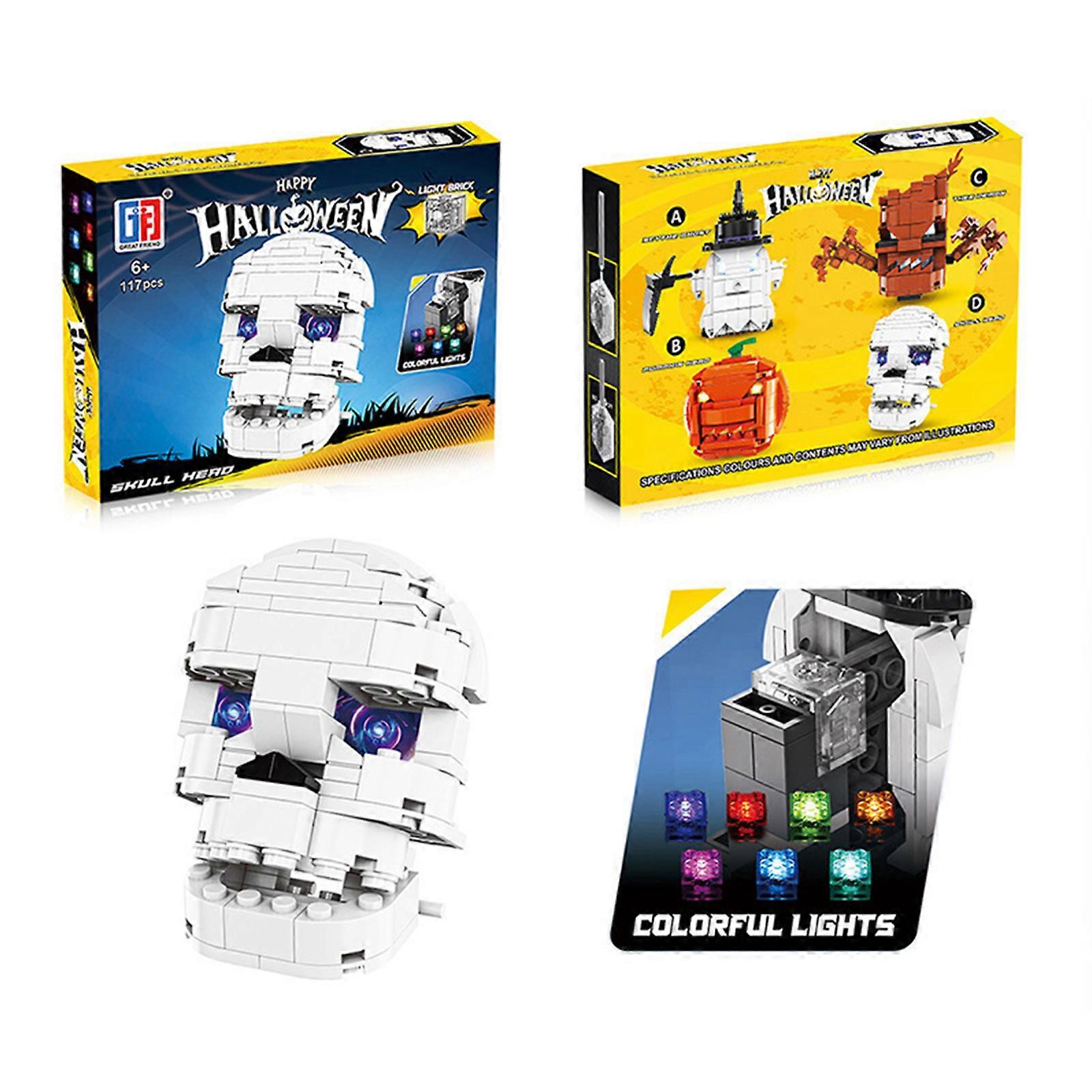 Halloween Ghost Building Blocks with Lights STEM Building Toys