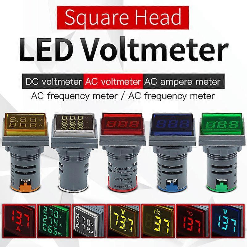 Square Display AC Voltmeter Ammeter Used For Line Measurement Value Display LED Indicator DC Voltmeter Light Signal Simulation