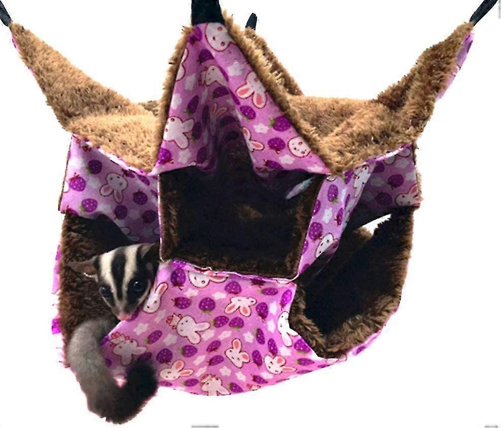 Hammock For Small Pets - Triple Bed For Rat, Guinea Pig - Comfortable Bedding Accessories - Tunnel For Ferret - For Chinchilla, Parrot, Hamster