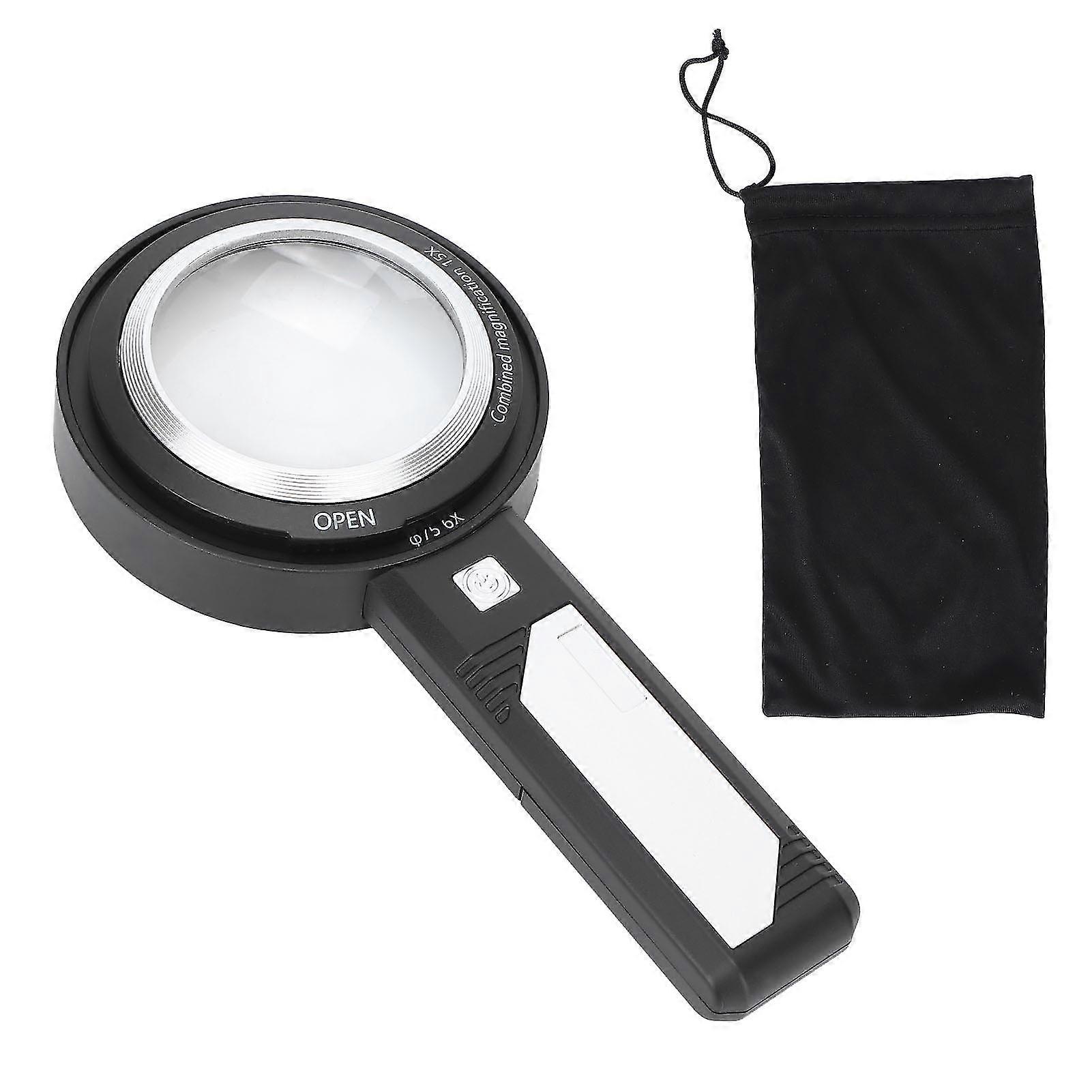 Senior's LED Magnifying Glass with 6X15X Magnification 6 LED Lights for Reading and Craft Work