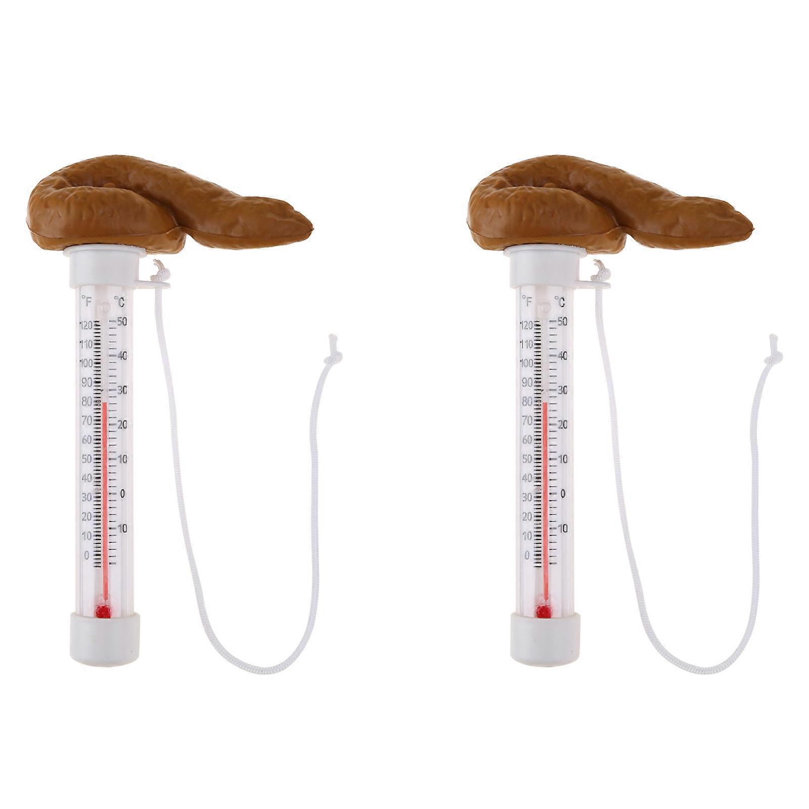 7.87x3.94in Floating Poop Prank Thermometer High Accuracy Summer Pool Supply