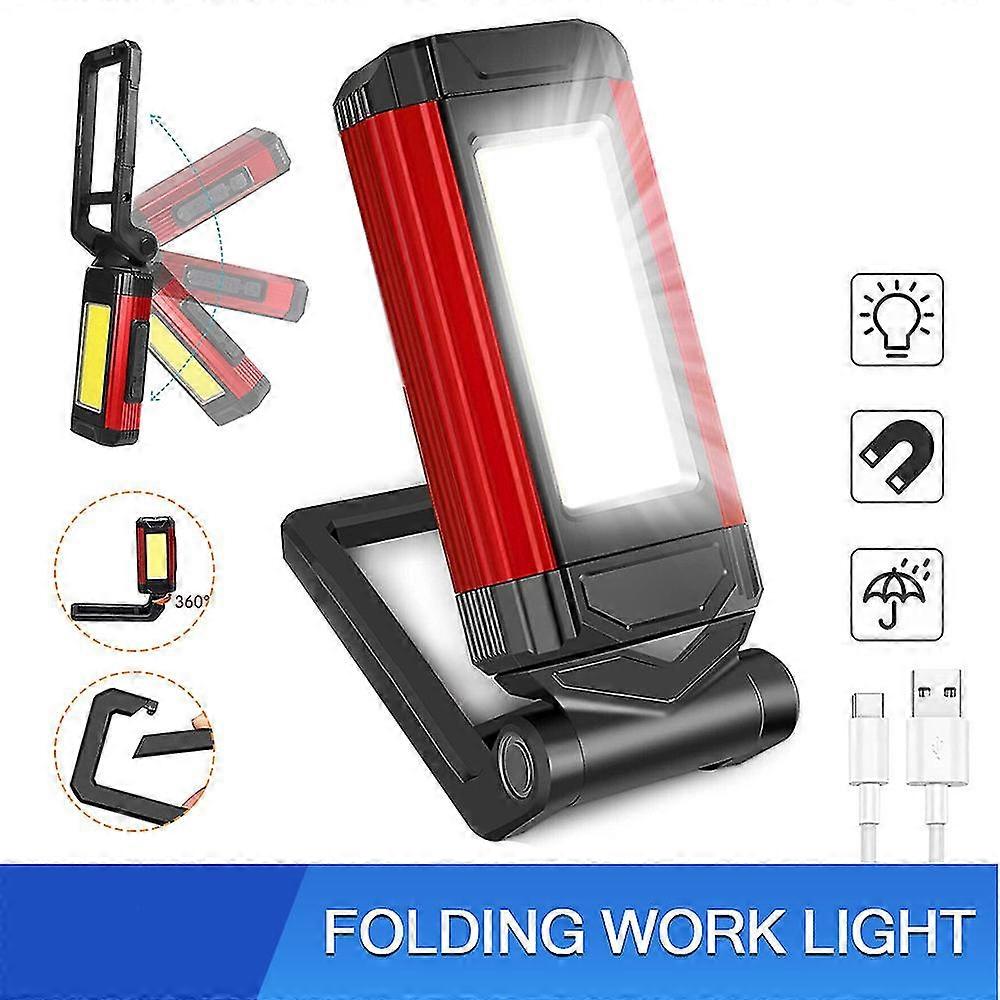 COB LED Magnetic Work Light Rechargeable Inspection Torch Lamp Flexible Torch
