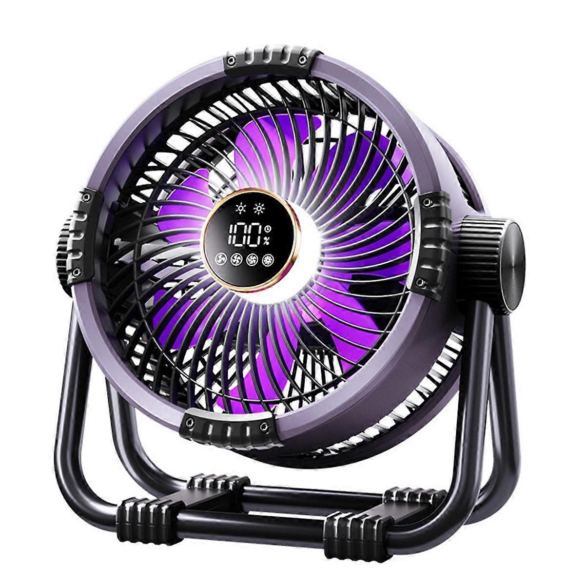 Camping Fan with Strong Endurance and Multifunctional Night Light/Rechargeable/Hanging Dual-Purpose Intelligent Remote A