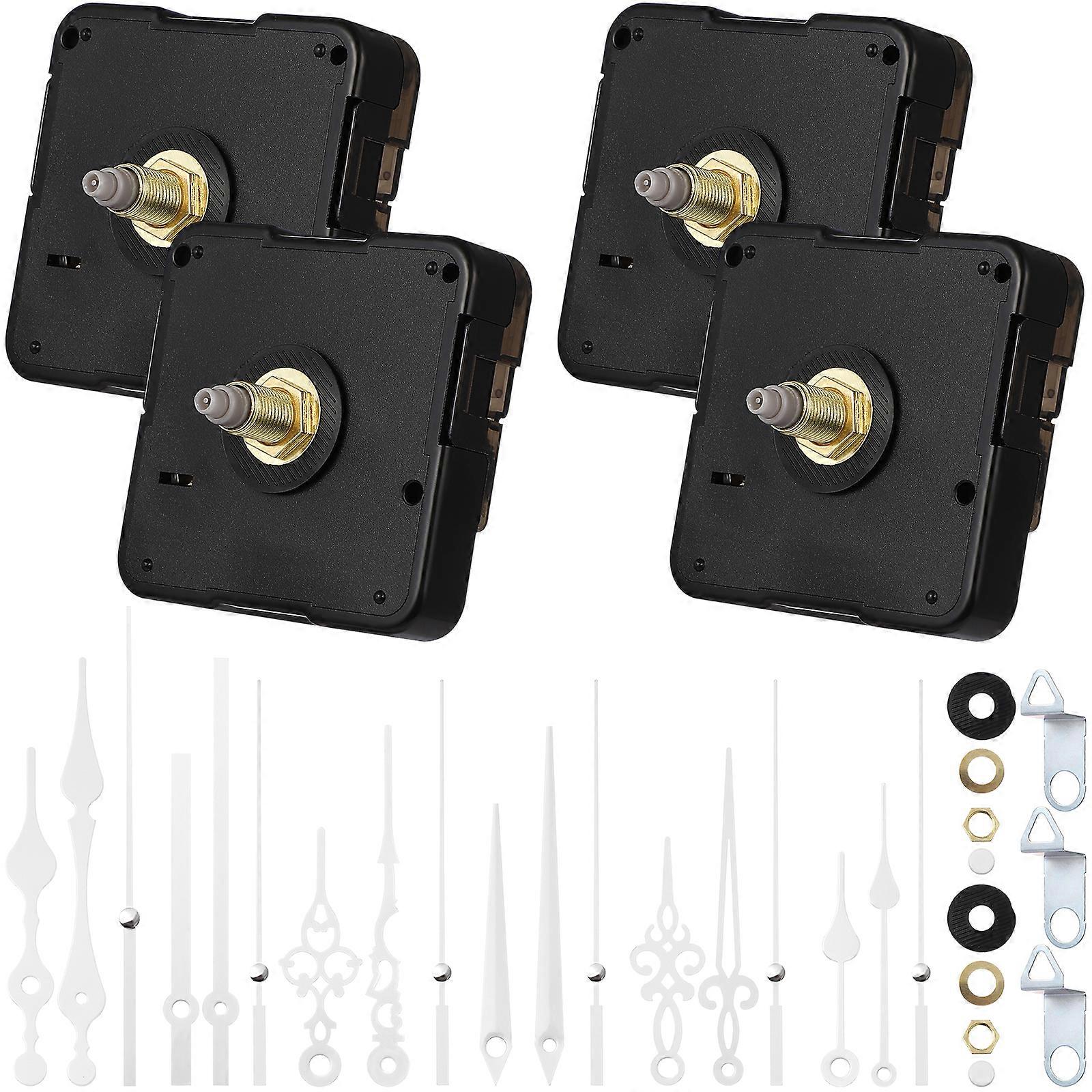 4 Sets Clock Movement Mechanisms with Pointers DIY Clock Repair Replacement Parts