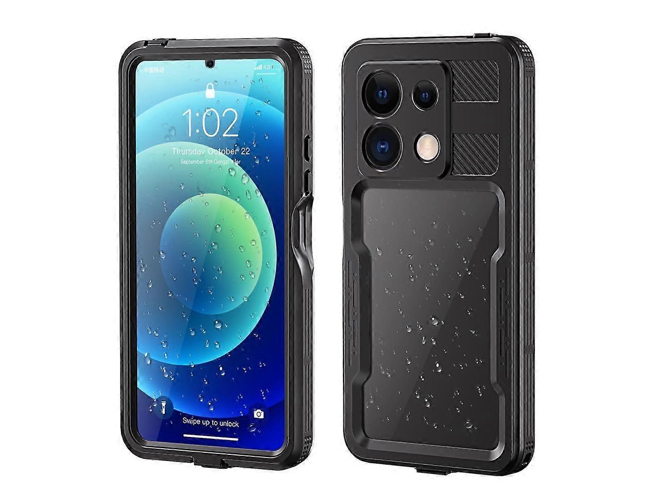 Waterproof Case for Xiaomi Redmi Note 13 5G, IP68 Waterproof 360 Degree Protection Protective Cover Shockproof Cover with Built-in Screen Protector
